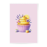 Lemon Cupcake Photographic Print, Floral Art, Kitchen Decor, Dessert Wall Art, Sweet Treat Prints, Lavender Flower Print - Tawshia
